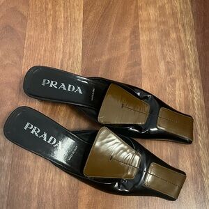 Prada Patent Leather Mule Vintage 2005
